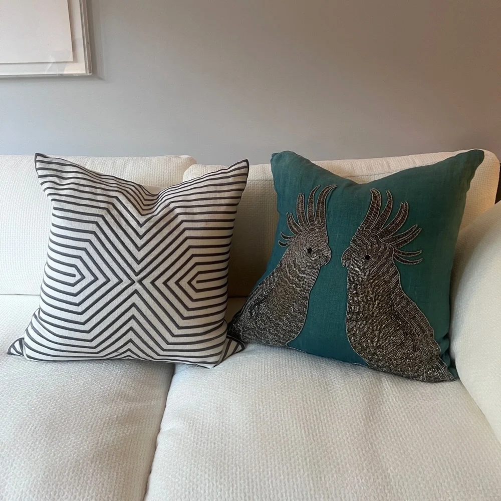Jonathan Adler Geometric and Parrot Decorative Throw Pillows